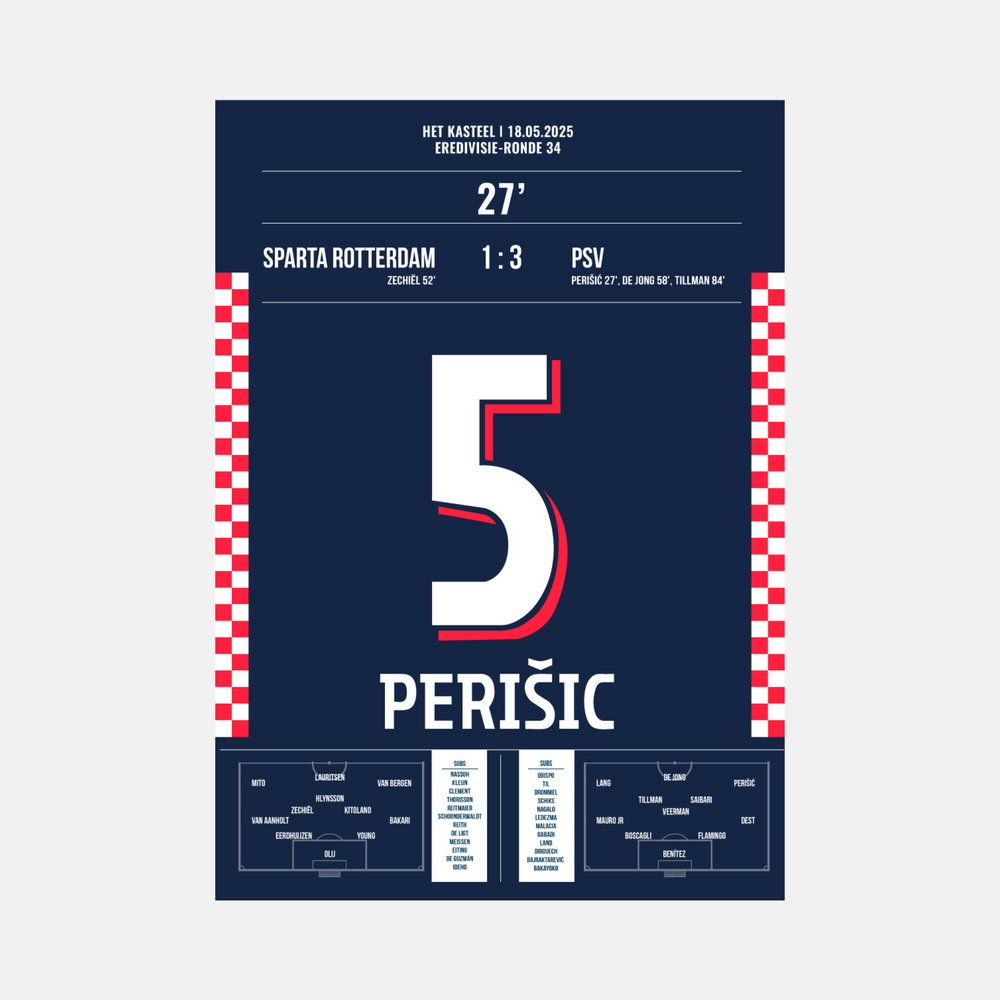 Sparta-PSV 1:3 Kampioenswedstrijd  Perišić!
