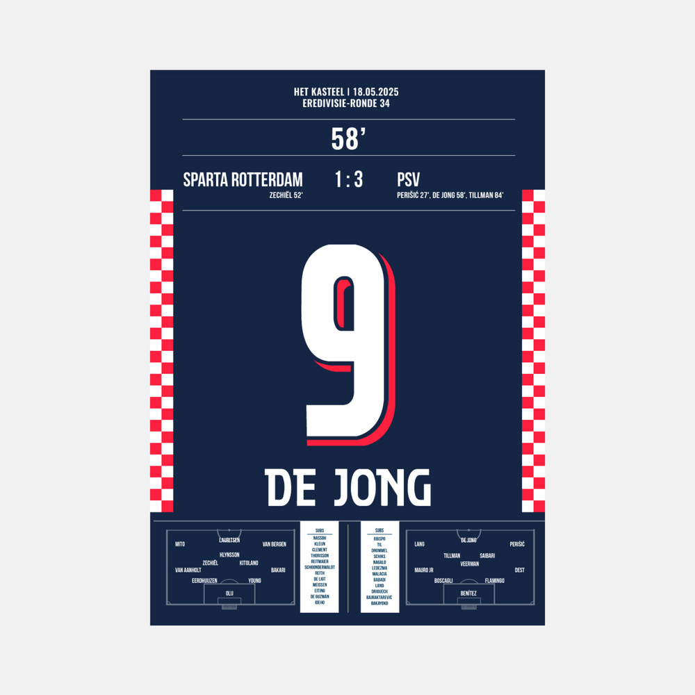 Sparta-PSV 1:3 Kampioenswedstrijd De Jong!