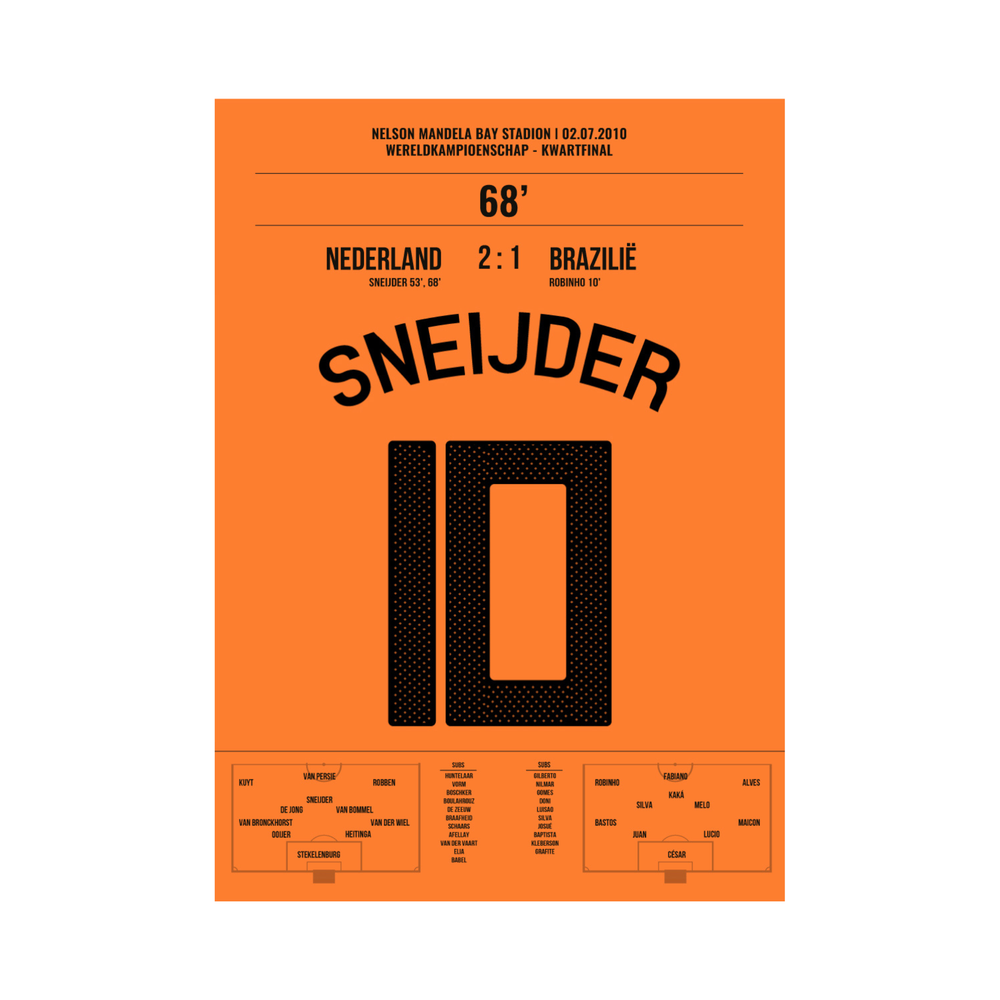 Nederland - Brazilië 2:1 Wesley sneijder