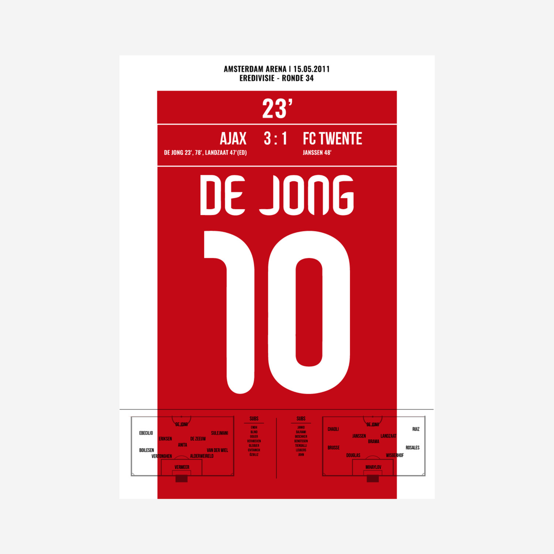 Ajax - FC Twente Kampioenswedstrijd 3:1 Siem de Jong