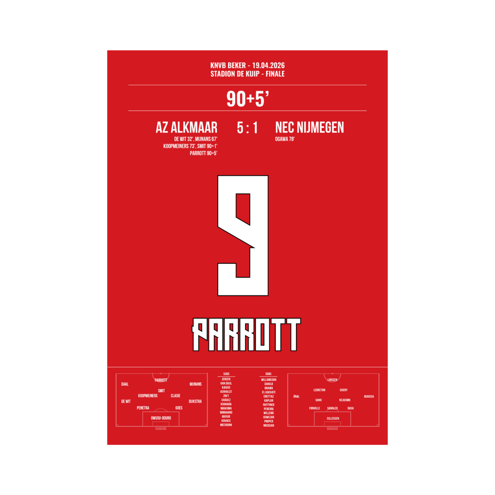 AZ - NEC 5:1 Troy Parrot - KNVB Beker Finale