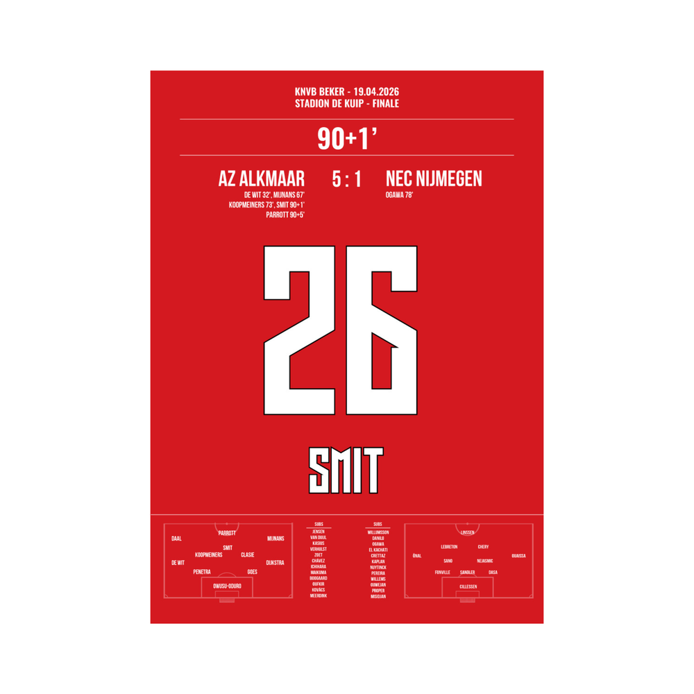 AZ - NEC 5:1 Kees Smit - BekerFinale